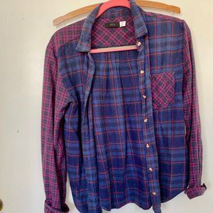 BDG Mixed Plaid Button Down Flannel